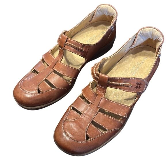 Naturalizer Malta Tan Leather Sandals Women’s US 9 N Fisherman - Picture 1 of 11